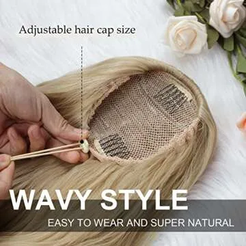 FREEMEIGE Blonde Ponytail Extension Long Wavy Drawstring Ponytail Hair Extension Clip in Ponytail Ex...