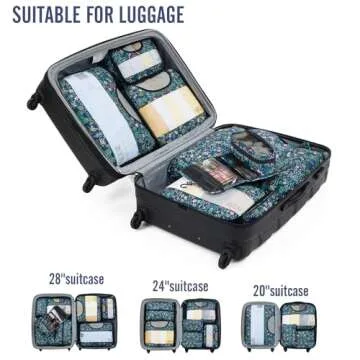 Veken 8 Set Packing Cubes - Travel Organizers for Effortless Packing