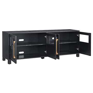 Henn&Hart Holbrook TV Television-Stands, 68" Wide, Black Grain