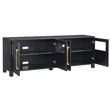 Henn&Hart Holbrook TV Television-Stands, 68" Wide, Black Grain