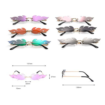 Long Keeper Rimless Wave Sunglasses for Women - Purple