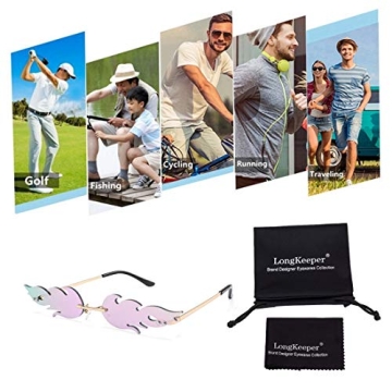 Long Keeper Rimless Wave Sunglasses for Women - Purple