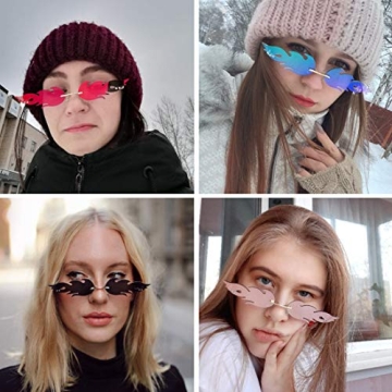 Long Keeper Rimless Wave Sunglasses for Women - Purple