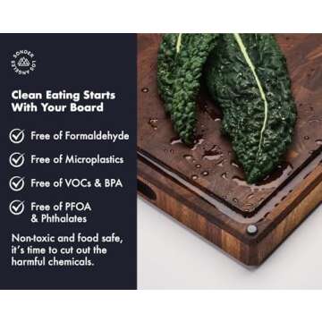 Sonder Los Angeles, Made in USA, Large Thick End Grain Walnut Wood Cutting Board with Non-Slip Feet, Juice Groove, Sorting Compartments for Kitchen 17x13x1.5 in (Gift Box Included)
