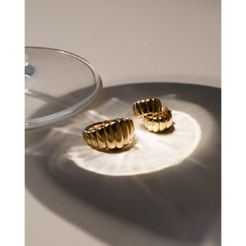 AllenCOCO 18k Gold Plated Croissant Ring for All Genders