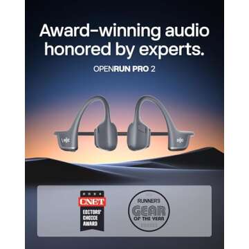 SHOKZ New OpenRun Pro 2 - Open-Ear, Bone Conduction Sport Headphones - with Headband - Sweat Resistant, Workout Headphones - Secure, Wireless, Comfortable Fit-Deep Bass and Smart Mic App