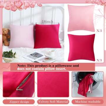 Berlune 6 Pcs Velvet Throw Pillow Covers 18x18 - Chic Cushion Cases for Home