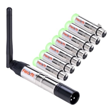 FENIXFIT Wireless DMX512 System: 1 Transmitter & 7 Receivers for DJs
