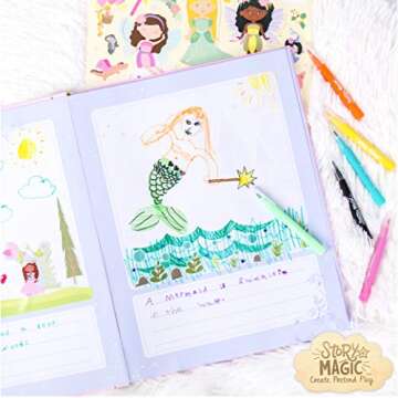 Story Magic Storybook Maker by Horizon Group USA, Create Your Own Stories, Hardcover Storybook, Includes Stickers, Markers, Punch Outs, Unicorn Mask, 200+ Storytelling Materials, Perfect for Ages 4+