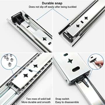 KCOLVSION 22" Heavy Duty Drawer Slides for All Uses