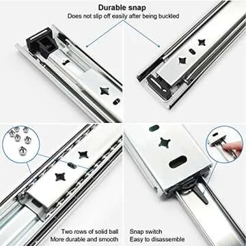 KCOLVSION 22" Heavy Duty Drawer Slides for All Uses