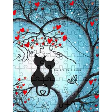 Dxles Valentines Day Decorations Gift, 500 Piece You are My Missing Round Shape Jigsaw Puzzle for Adults, Couples and Friends