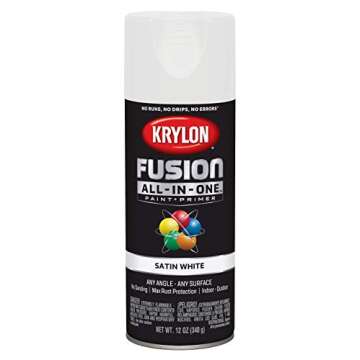 12 oz Krylon K02753007 White Fusion All-In-One Paint & Primer Spray Paint, Satin