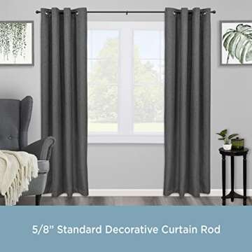 Kenney Chelsea Ball End Window Curtain Rod, Adjustable Curtain Rod for Windows 48 to 86 Inches, Exte...