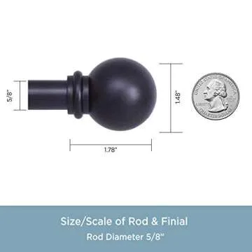 Kenney Chelsea Ball Decorative Curtain Rod 48-86 Inches