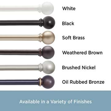 Kenney Chelsea Ball Decorative Curtain Rod 48-86 Inches