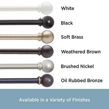 Kenney Chelsea Ball Decorative Curtain Rod 48-86 Inches