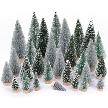 Artiflr 30PCS Artificial Mini Christmas Trees - Perfect for Holiday Crafts and Decor