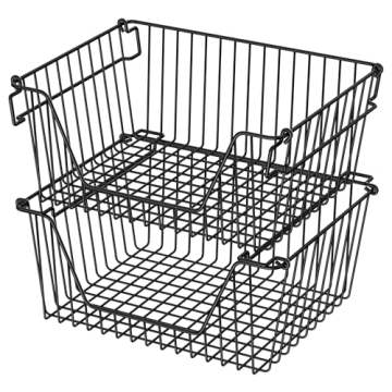 Blitzlabs Stackable Wire Baskets for Home Organization