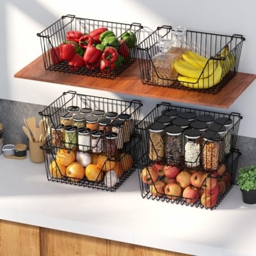 Blitzlabs Stackable Wire Baskets for Home Organization