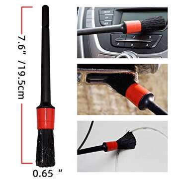 bzczh Car Detailing Brushes - Detail Brush 6 Piece Set for Cleaning Automotive Wheels, Rims, Interio...