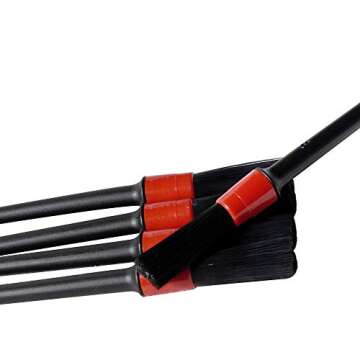 bzczh Car Detailing Brushes - Detail Brush 6 Piece Set for Cleaning Automotive Wheels, Rims, Interior and Exterior