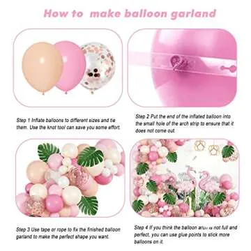 132Pcs Pink Flamingo Balloon Arch - Vibrant Party Decor
