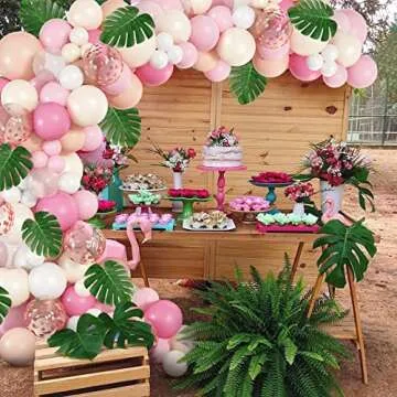 132Pcs Pink Flamingo Balloon Arch - Vibrant Party Decor