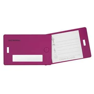 Travelon Set of 4 Assorted Color Luggage Tags with Customizable Safety Features