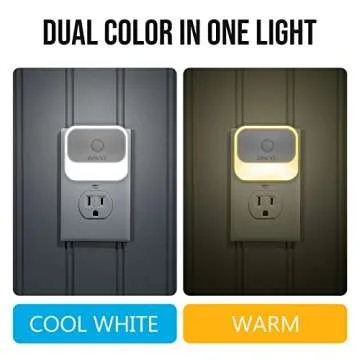 ZISUYU Motion Sensor Night Light Plug in with 3 Modes,Dual Colors,Dimmable,UL-Certified,Dusk to Dawn...
