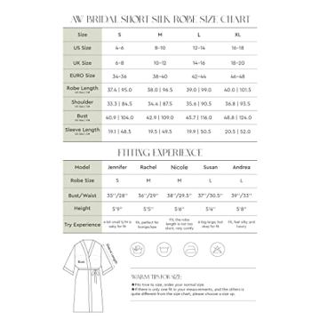 Luxurious AW BRIDAL Silk Robe with Lace Trim for Women