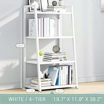 IOTXY 4 Tier Open Bookshelf - Stylish Steel and Wood Display Stand for Modern Spaces