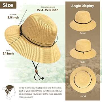 Stylish UV Protection Wide Brim Beach Hat for Women - Foldable Design