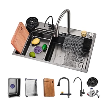 NOYHHAV Waterfall Kitchen Sink - Elegant Design & High Functionality
