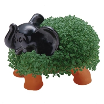 Chia Pet Elephant with Seed Pack, Decorative Pottery Planter, Easy to Do and Fun to Grow, Novelty Gift, Perfect for Any Occasion