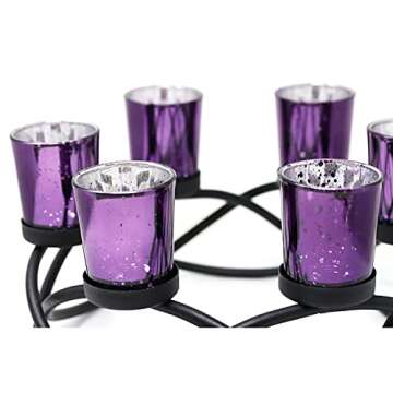 Seraphic Iron Round Table Decor Centerpiece Decorations Candle Holder for Weddings, Outdoor Patio, K...