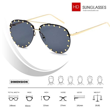 Stylish BVAGSS Rimless Oversized Sunglasses with UV400 Protection