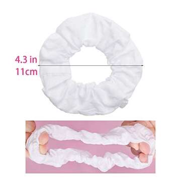 10 Pack White Cotton Scrunchies for Tie Dye Hair Elastic Hair Ties Pony Tail Holder for Party