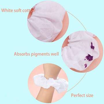 10 Pack White Cotton Scrunchies for Tie Dye Hair Elastic Hair Ties Pony Tail Holder for Party