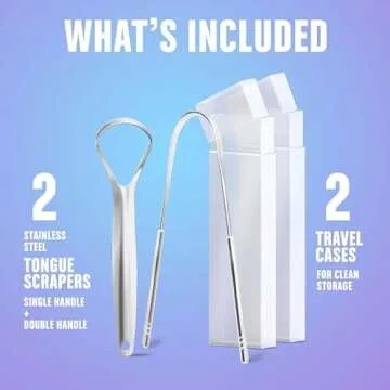 Mouthology Tongue Scraper for Adults (Variety Pack), Reduce Bad Breath, Metal Tongue Scraper, Tongue Cleaner, Tongue Scraper, Stainless Steel Tongue Scraper, Tongue Cleaner for Adults