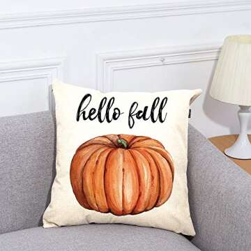 axsl Fall Pumpkin Throw Pillow Cover for Autumn Decor