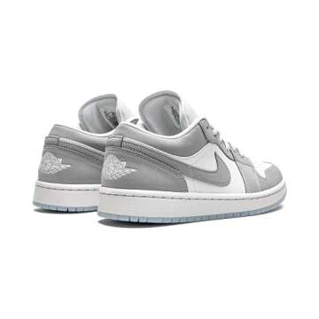 Jordan Womens WMNS Air Jordan 1 Low DC0774 105 White/Wolf Grey - Size 7.5W