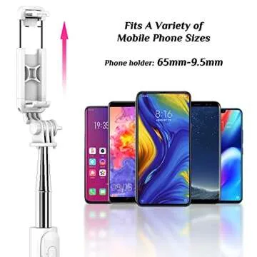 Selfie Stick with Fill Light, All in One Portable Selfie Stick Tripod Phone Holder with Detachable Wireless Remote, Compatible with iPhone 15/14/13/12/11, Android, (No Vertical Shot)