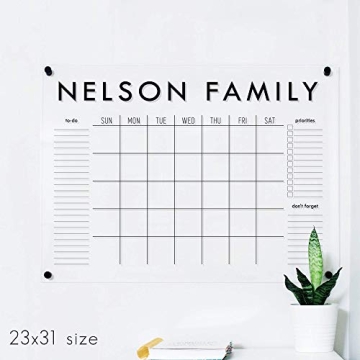 Customized Large Acrylic Dry Erase Wall Calendar