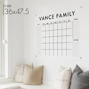 Customized Large Acrylic Dry Erase Wall Calendar