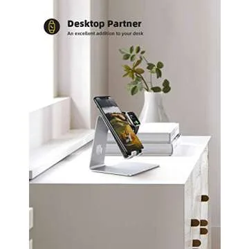 Lamicall Stand for Apple Watch Phone Holder 2 in 1 Desktop Stand Holder Charging Station Dock for Apple Watch SE Series 10/9/8/7/6/5/4/3/2 Ultra