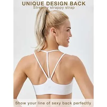 FITTIN White Strappy Sports Bra for Yoga and Fitness