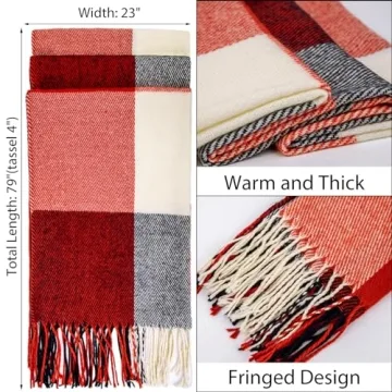 Stylish Loritta Women's Plaid Winter Scarf