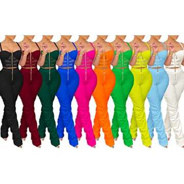 Zoctuo Women's Sexy Jumpsuits Spaghetti Straps Zipper 2 Piece Party Outfits Skinny Romper(5215,White,M)