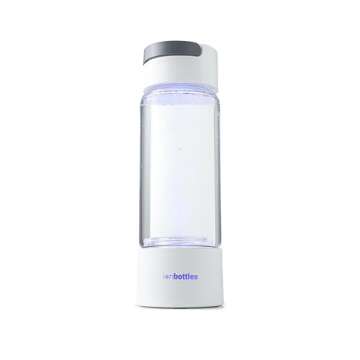 ionBottles® Pro Hydrogen Water Bottle - High-Tech Rechargeable Glass Hydrogen Generator with PEM Te...